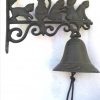Cloche murale 5 petits chats en fonte