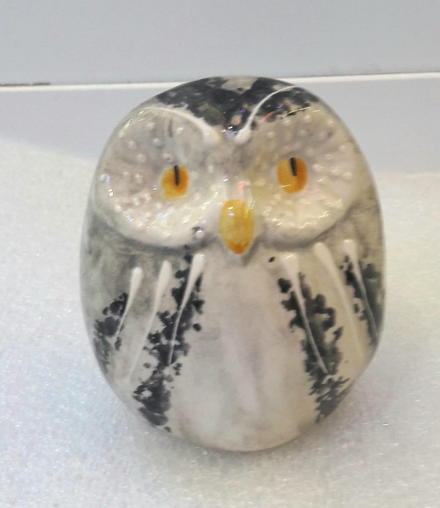 Figurine Décorative Hibou En Céramique De Caltagirone - 30 Cm - Fait Main En Italie - Neuf