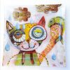 Assiette en verre chat ou hibou collection Allen grand modèle