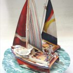 Cartes de vœux 3D Pirouettes Santoro - bateaux