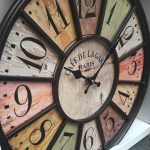 Horloge en relief café de la gare et chiffres, grand hôtel grand modèle peint - Marron