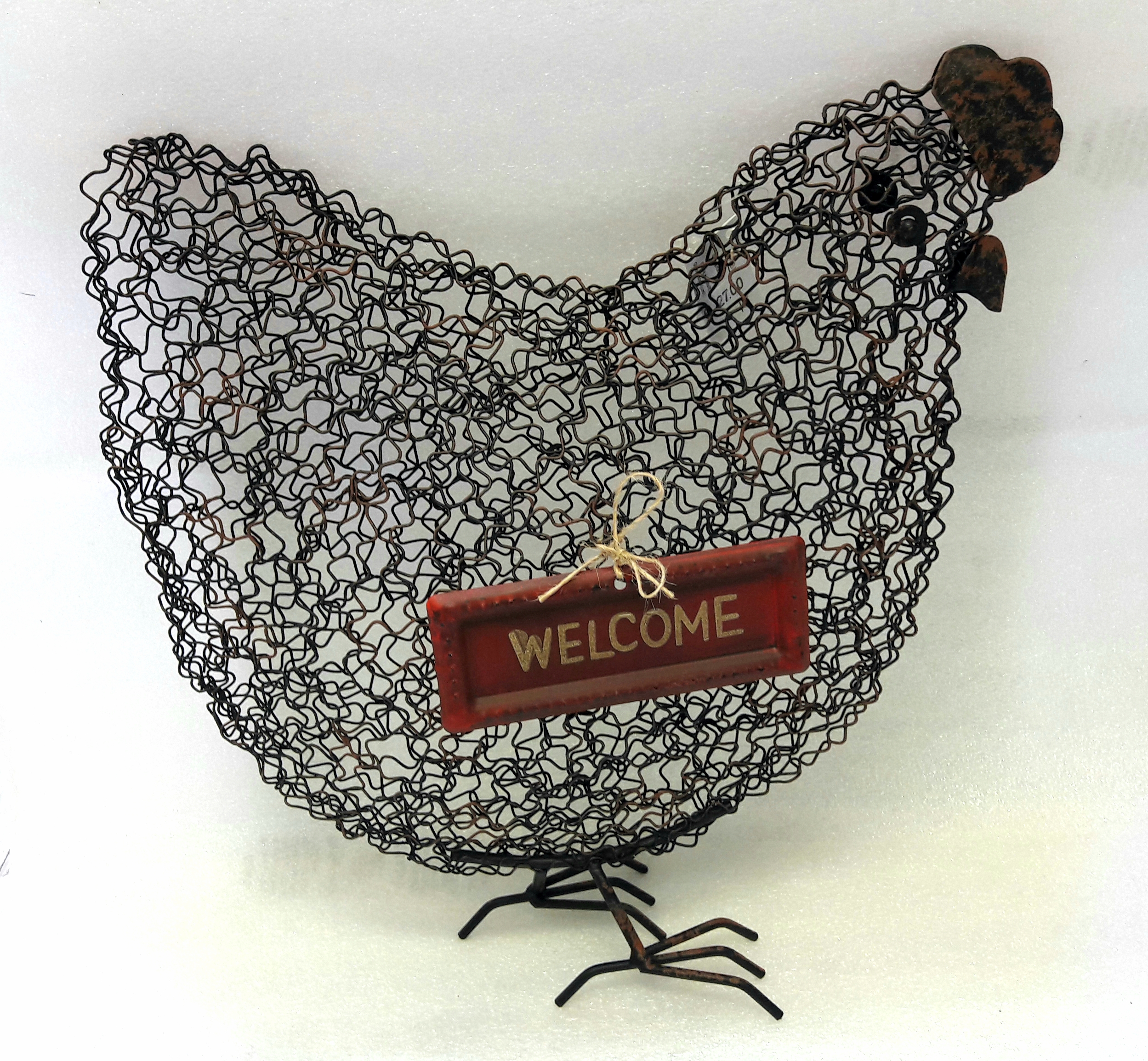 Petite poule décorative fer plein 22x12x22cm - La Grande Prairie