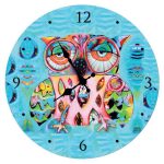 Horloge murale chat / chouette en verre collection Allen - hibou