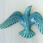 Mouette en céramique peinte à la main modèle unique - Bleu clair-grande