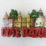Magnet en relief en résine, Bormes les Mimosas,Fréjus,Marseille ,Cote d'azur - Cote d-azur