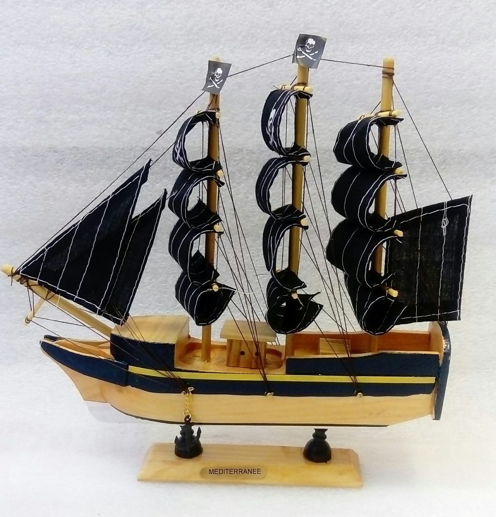 Bateau Pirate Black Pearl En Bois - Modèle Décoratif 16 X 15 Cm, Idéal Collection Ou Décoration