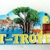 Magnet St Tropez, Nice, Monaco en relief en résine