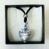 Collier avec pendentif cœur en verre soufflé