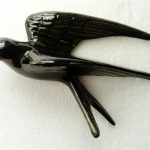 Hirondelle martinet en céramique à accrocher fabriquée en France - noir