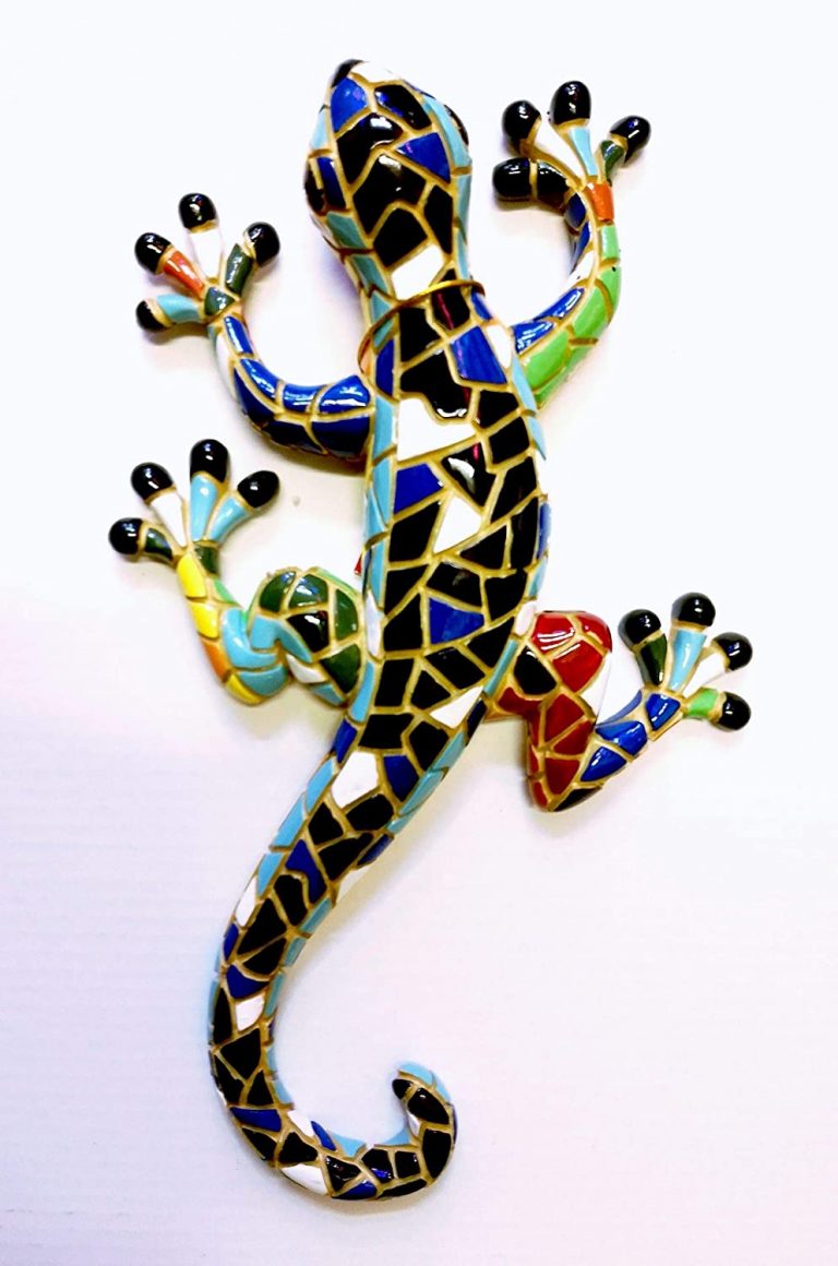 IDELLIA Salamandre Rouge Noire Jaune Multicolore En RÉSINE Grand