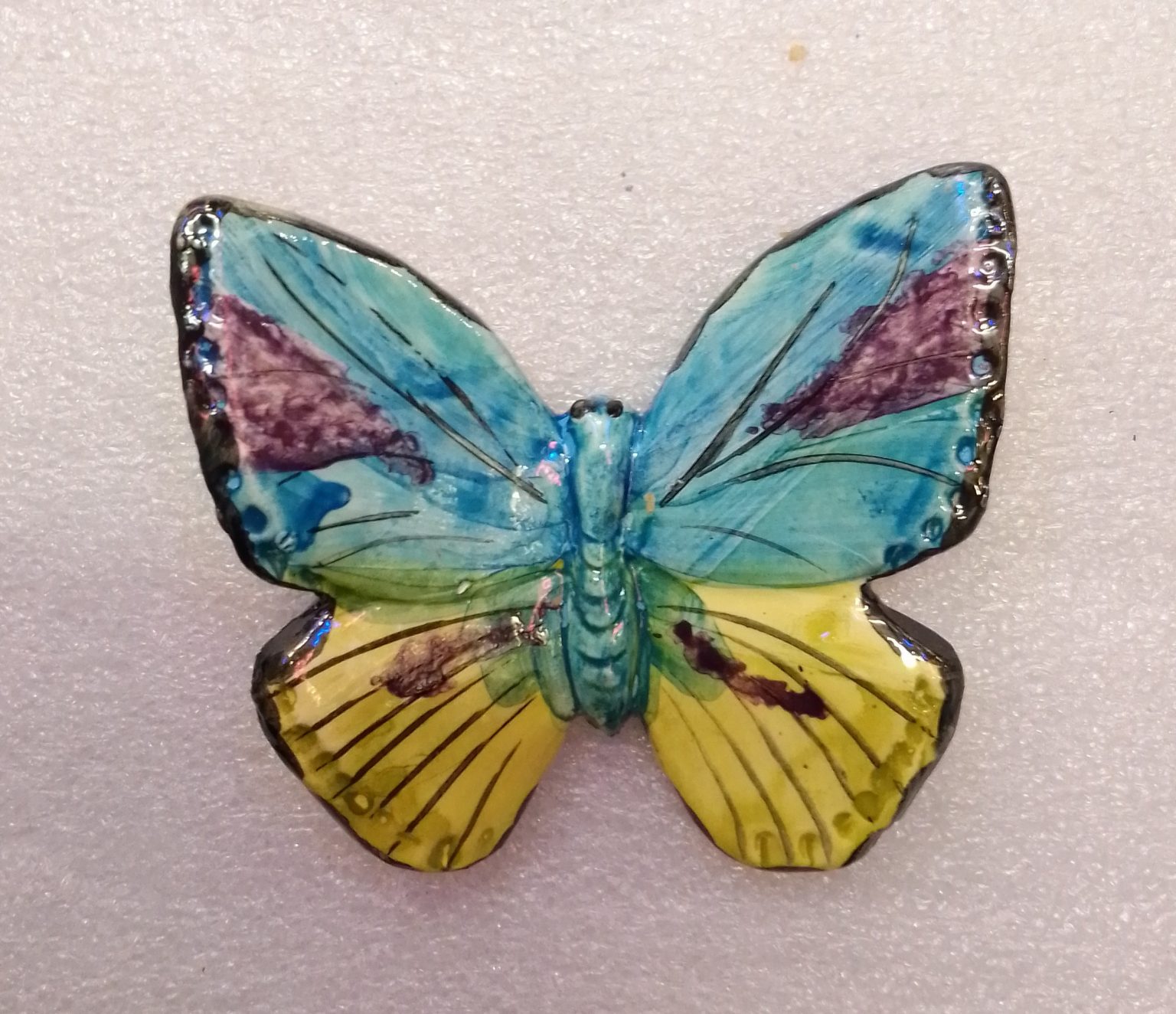 Bougeoir Sur Pied En Céramique Blanc Avec Papillon Doré – Ø 8,5 X 9 Cm, Pour Bougies Bâtons, Décoration Raffinée