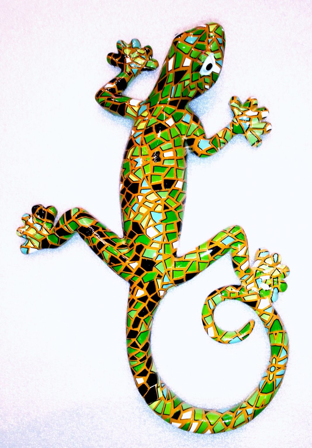 Idellia Salamandre En RESINE Motif MOSAÏQUE 19 Cm Moyen