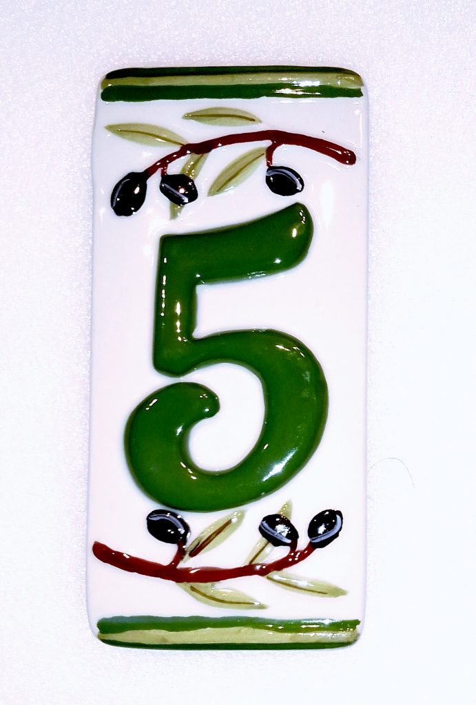 Numéro De Rue En Céramique Pour Porte Ou Portail – Carreau à Sceller 7,5x15 Cm – Fabriqué En Espagne