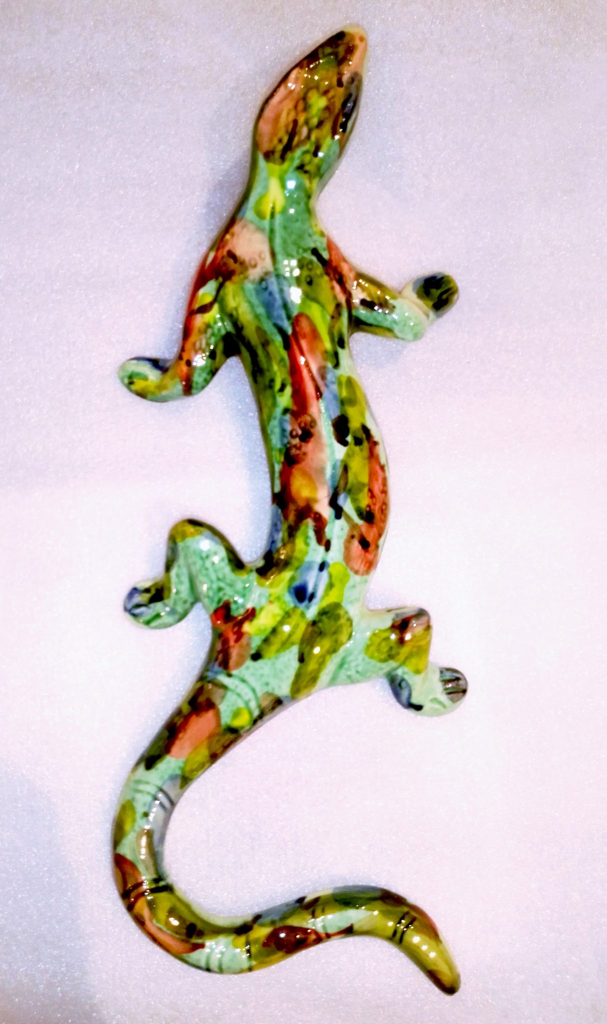 Sculptures Murales En Fil Métallique Torsadé - Grenouille Et Lézards - Fait Main Vintage