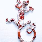 Salamandre décoration en résine à accrocher 25 cm - Marron