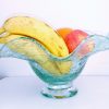 Coupe à fruits en verre soufflé bullé type Biot – Image 2