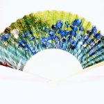 Eventail motif l'iris Van Gogh, Cote d'azur, Saint Tropez, Lavande de Provence - Van Gogh