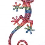 salamandre motifs mosaïque très grand modèle 41 cm