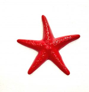 petite étoile de mer rouge peinte à la main fabriquée en France