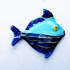 Poisson tropical en céramique modèle unique peint main
