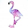 Flamant rose magnet en résine multicolore
