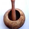 mortier et pilon en bois d'olivier