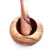 Pilon et mortier à ail en bois d olivier