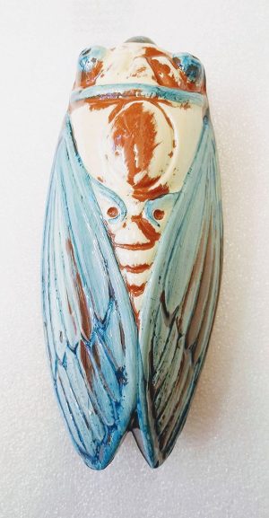 cigale bleu clair en céramique création française