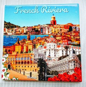 Saint Tropez, Nice, Menton, Cannes , Monaco, dessous de plat en céramique french riviera