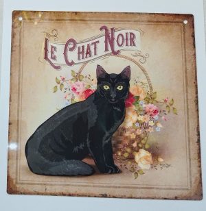 le chat noir plaque métal éditions du marronnier