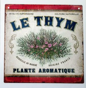 le thym plante aromatique plaqué en métal décoration murale