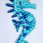 hippocampe bleu clair en céramique