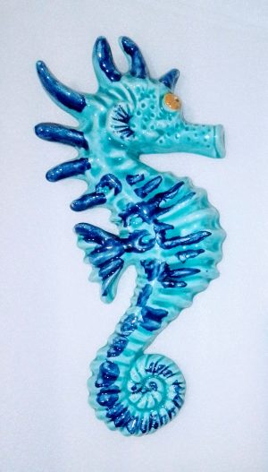 hippocampe bleu clair en céramique