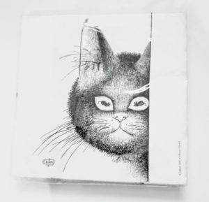 yeux doux serviettes de table chat de Dubout Edition Clouet