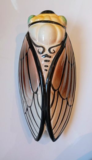 3 - cigale '' noir marron'' en céramique peinte main en France