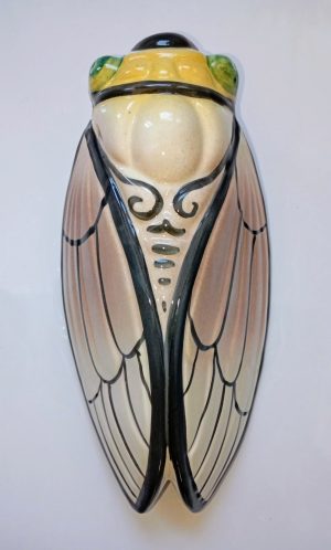 1.cigale "beige" marron clair modèle unique en céramique 30 cm