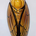 cigale miel écaille marron noir en céramique 30 cm fabrication française