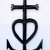 croix de Camargue noire métal en fonte 30 cm