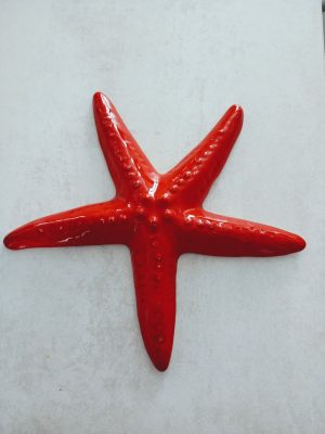 étoile de mer rouge en céramique fabriquée en France