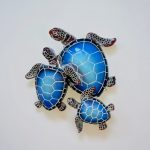 tortues de mer bleues à poser
