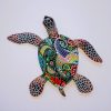tortue multicolore vert jaune bleu rouge en résine