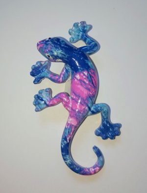 salamandre magnet bleu rose