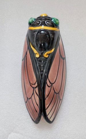 cigale marron noir provençale en céramique modèle unique peint main