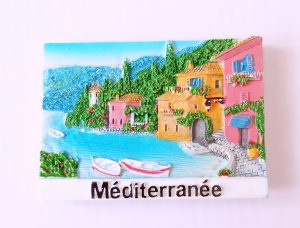 Méditerranée magnet en relief en résine