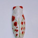 magnet cigale coquelicot en céramique peint main