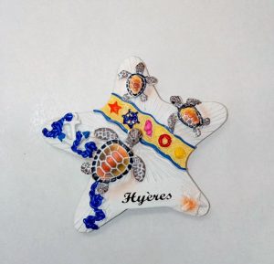 Magnet en relief en résine étoile de mer
