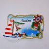 Magnet Toulon, plage, voilier en relief en résine