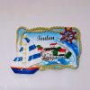 Toulon magnet, plage, voilier , en résine en relief