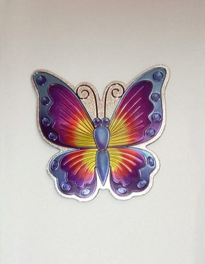 Magnet papillon,hibou ,hippocampe multicolores en métal