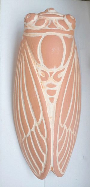 Cigale artisanale en céramique grand modèle unique 30 cm  type "vase/fleurs" peinte à la main – Image 22